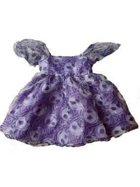 Disney Girls Nightmare Before Christmas Purple Jack Skellington Dress Size XS